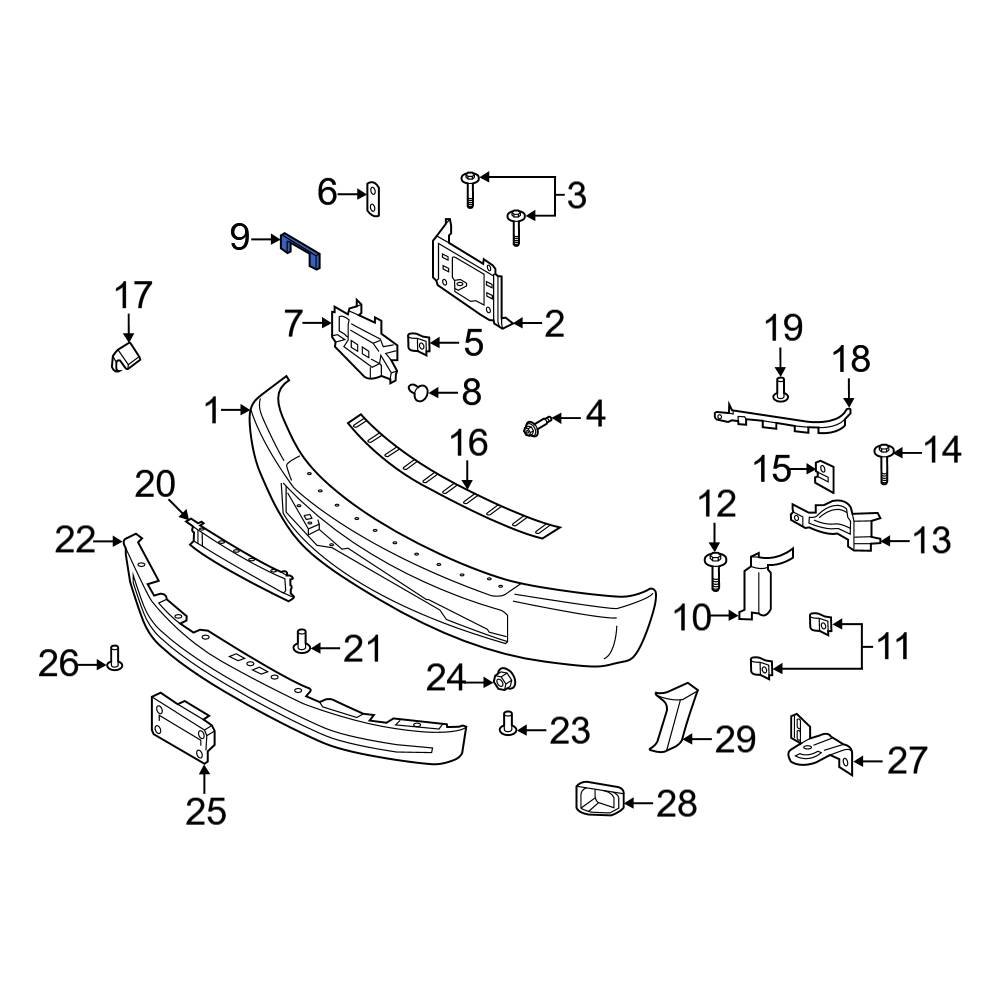 Ford OE HC3Z17A900D Front Right Bumper Joint Cover
