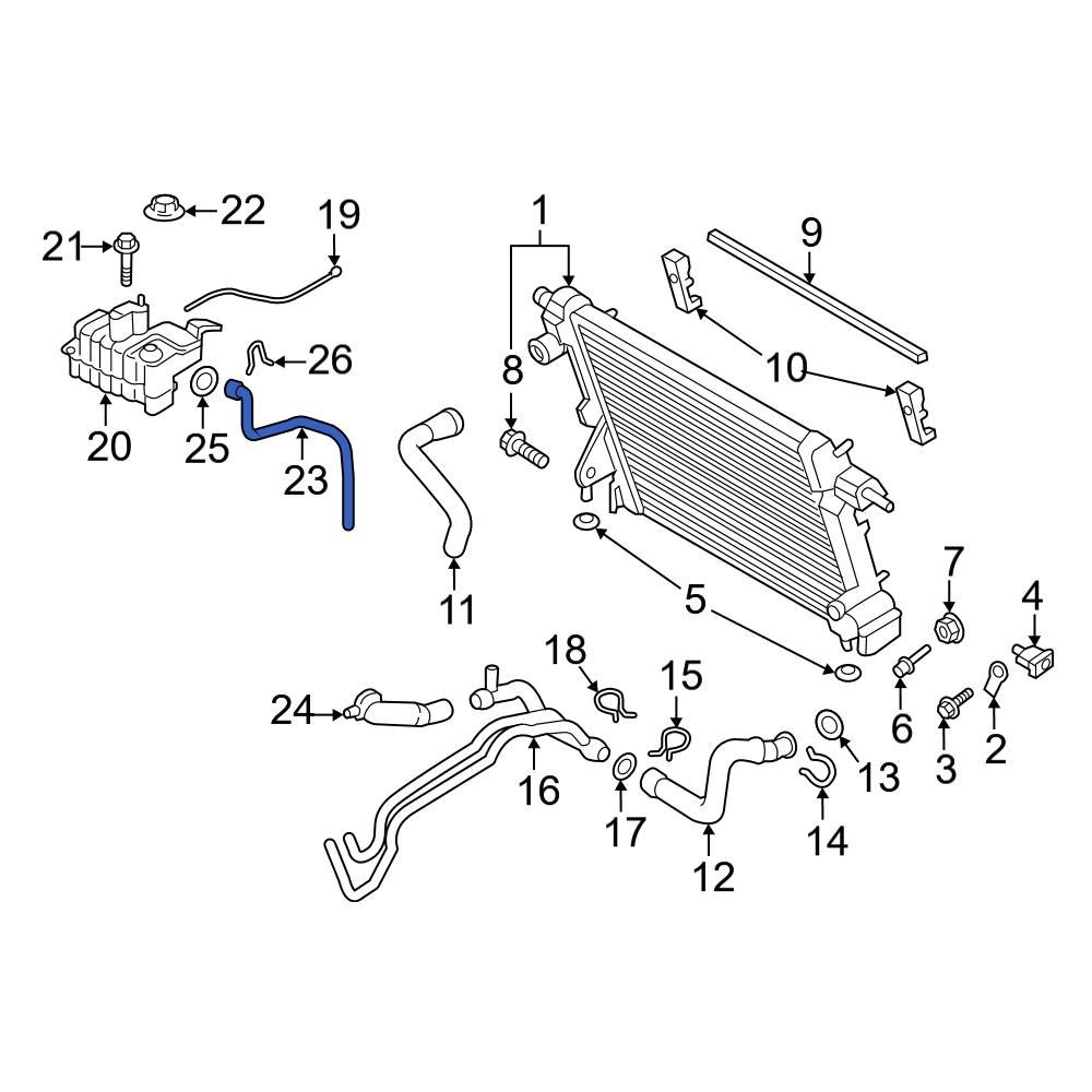 Ford OE HC3Z8075C Engine Coolant Reservoir Hose