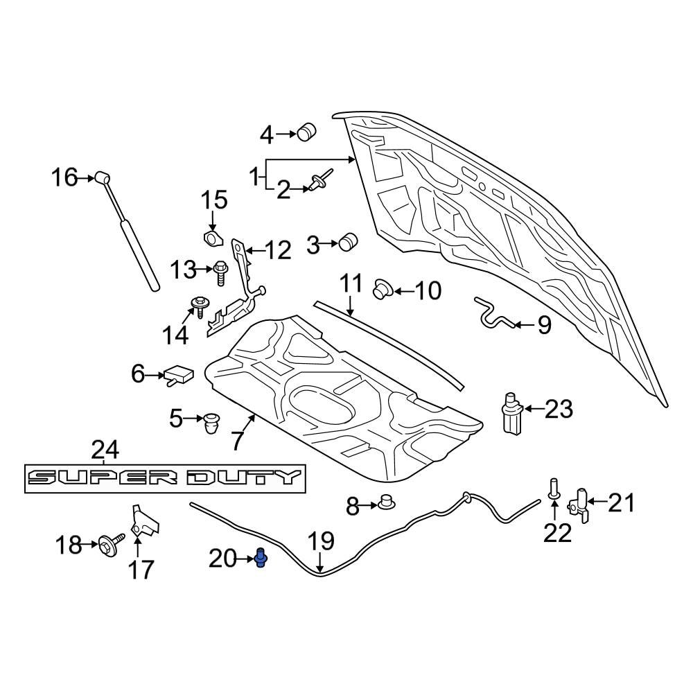 Ford OE W715544S300 Hood Release Cable Clip