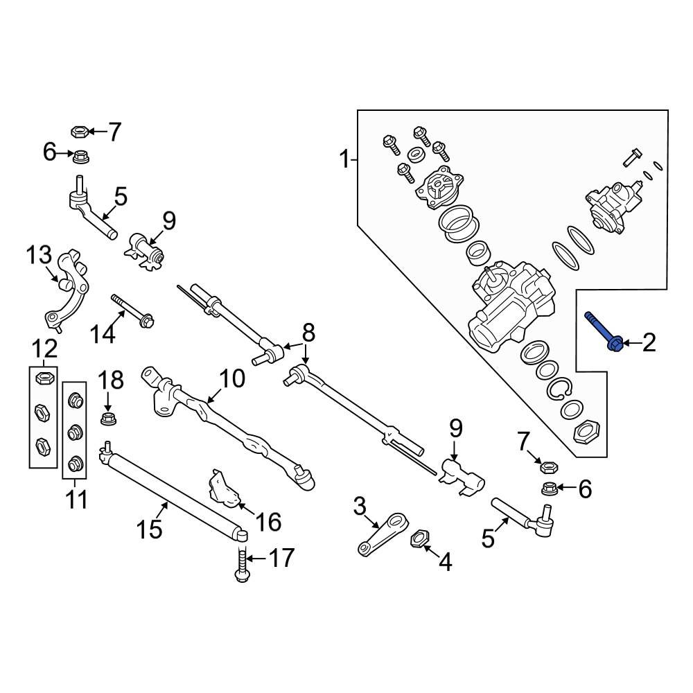 Ford OE W714550S439 Steering Idler Arm Bolt