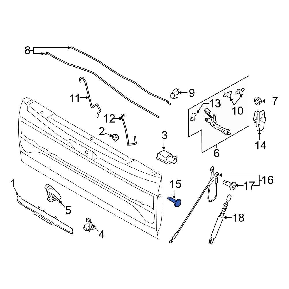 Ford OE W718768S450B Tailgate Support Cable Bolt
