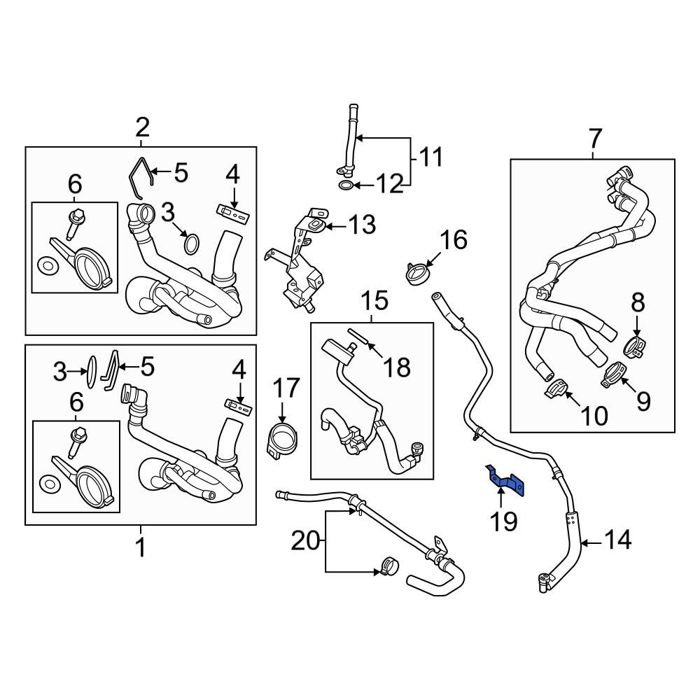 Ford OE LC3Z3C510A Radiator Coolant Hose Bracket