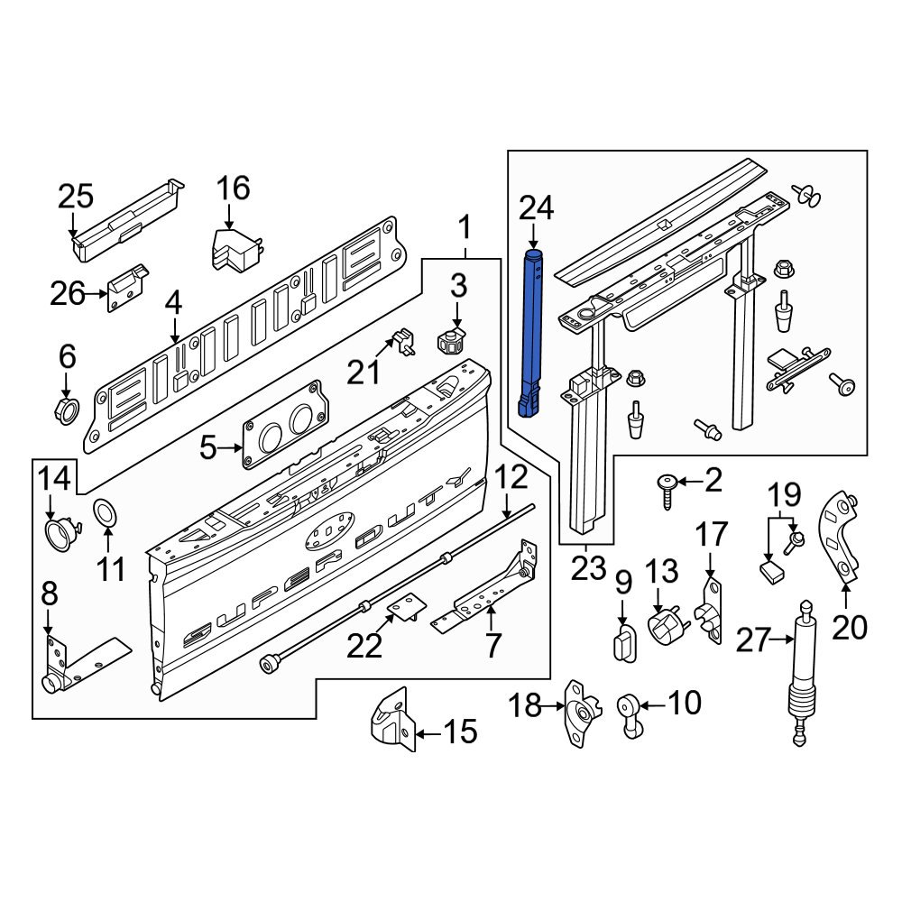 Ford OE FL3Z9943300A Rear Inner Tailgate Handle