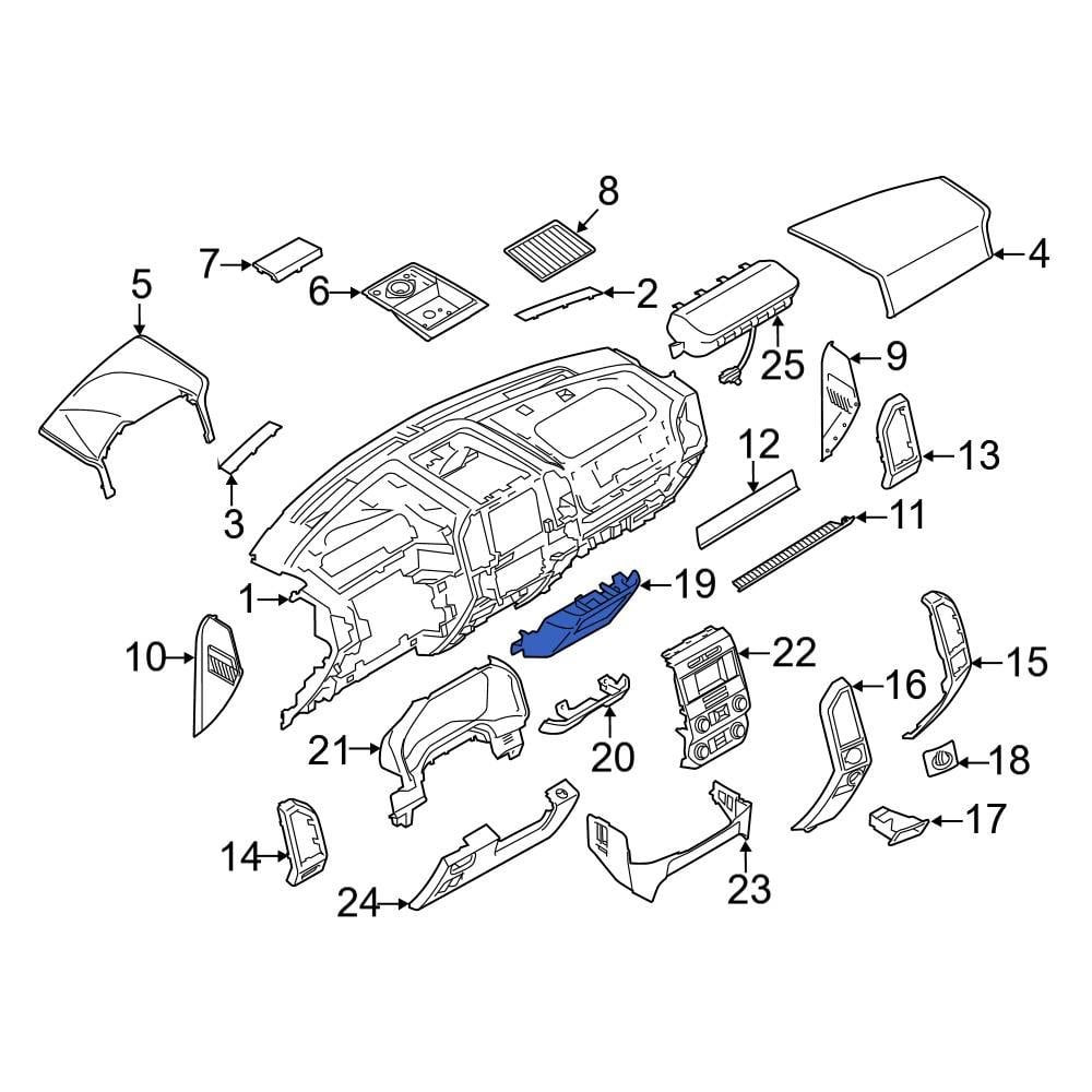 Ford OE KC3Z25045F48AA Instrument Panel Storage Compartment