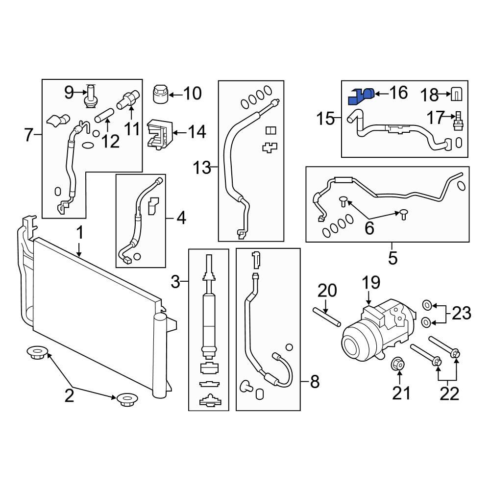 Ford OE 7T4Z19734E A/C Refrigerant Line Bracket