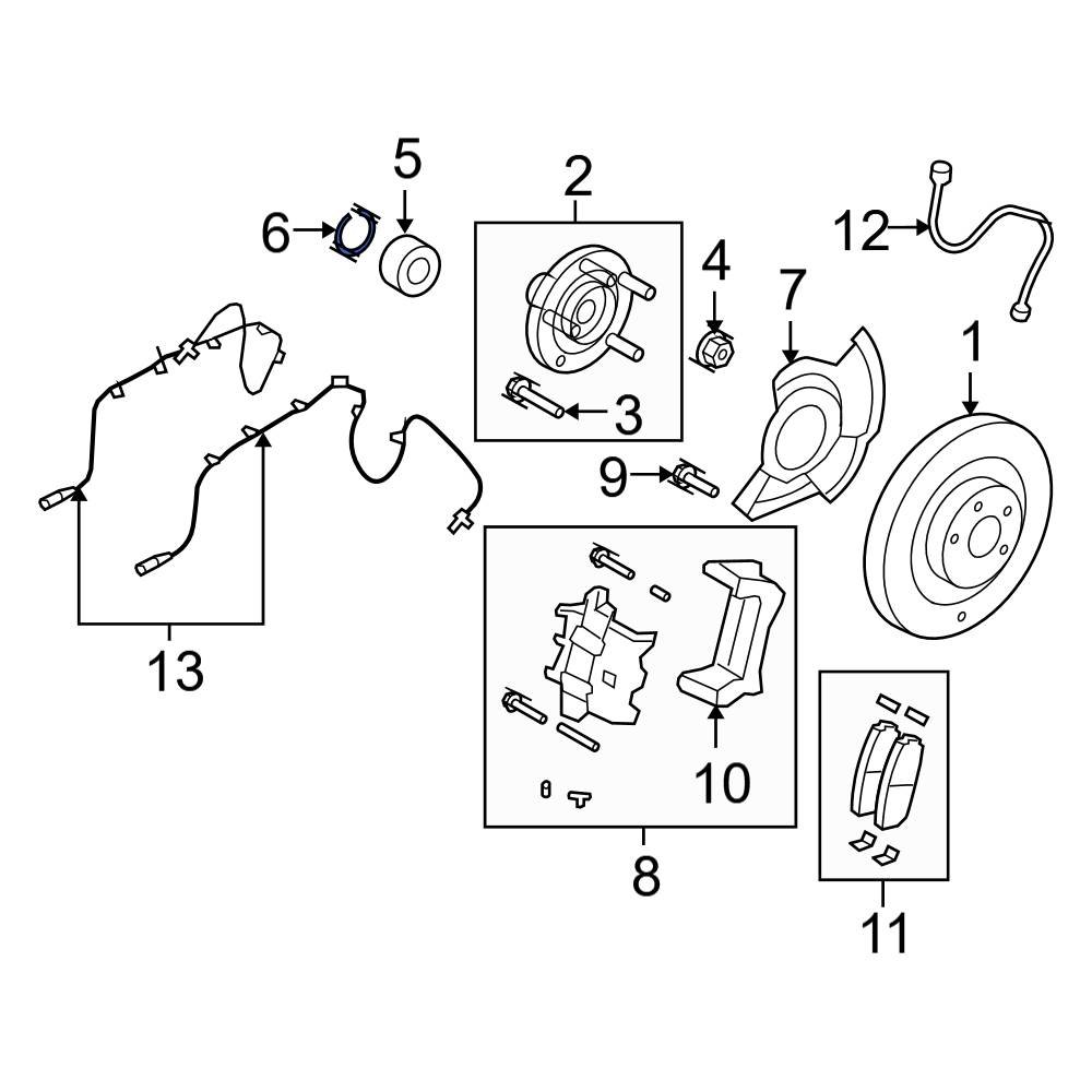 Ford OE 7T4Z3F543A Wheel Bearing Snap Ring