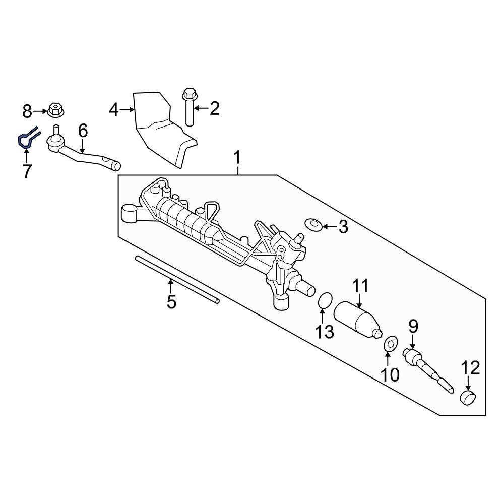 Ford OE 7T4Z3K176A Outer Steering Tie Rod End Cotter Pin