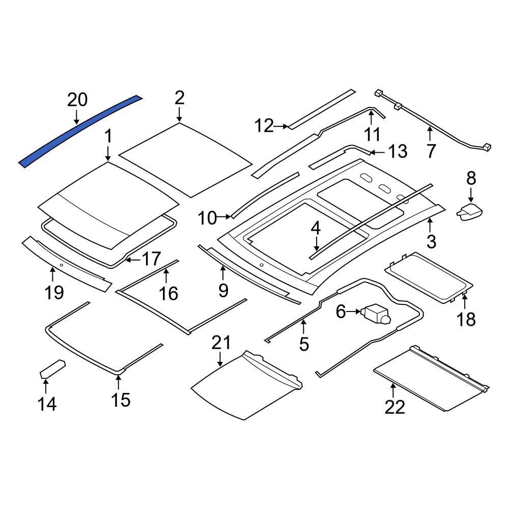 Ford OE 7T4Z7851746A Right Sunroof Molding