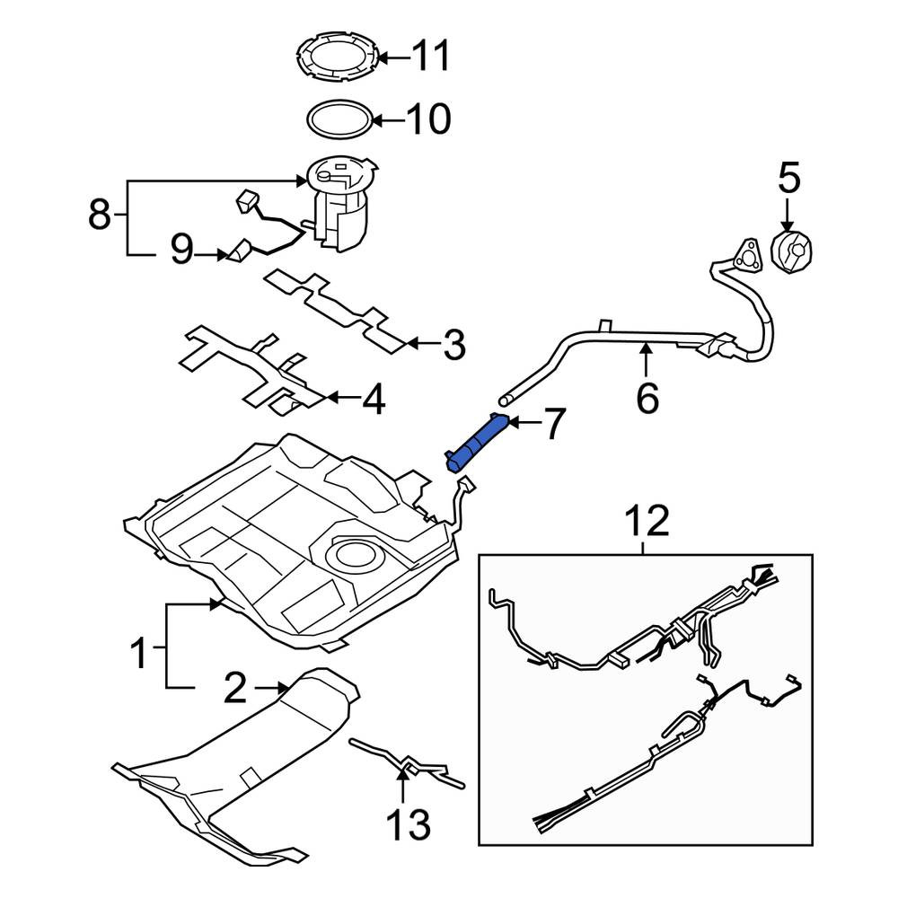 Ford OE 7T4Z9047A Fuel Filler Hose