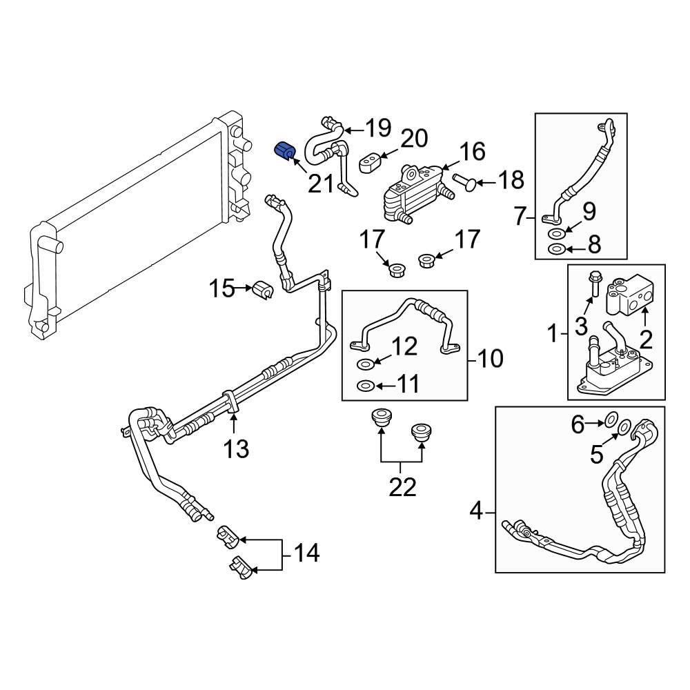 Ford OE 8C3Z7Z465A Transmission Oil Cooler Line Clip
