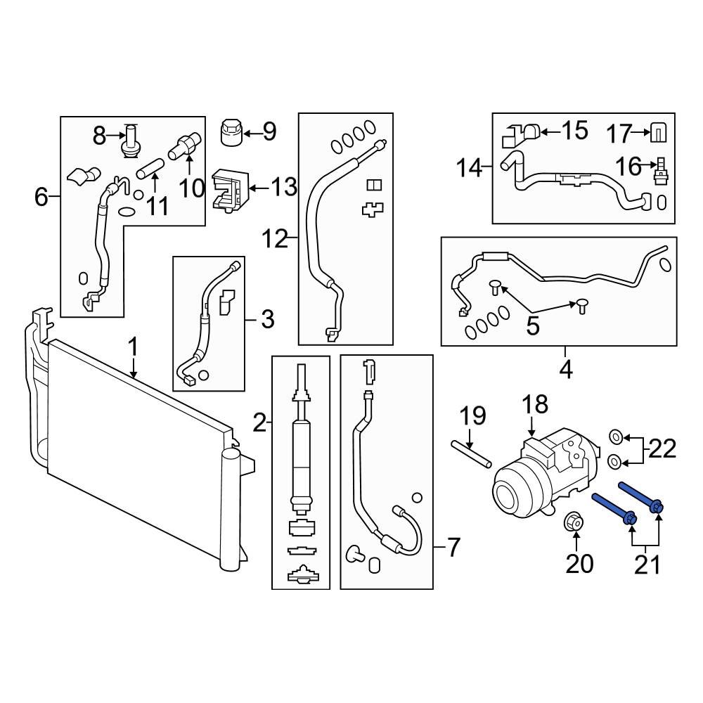 Ford OE W714077S439 A/C Compressor Bolt