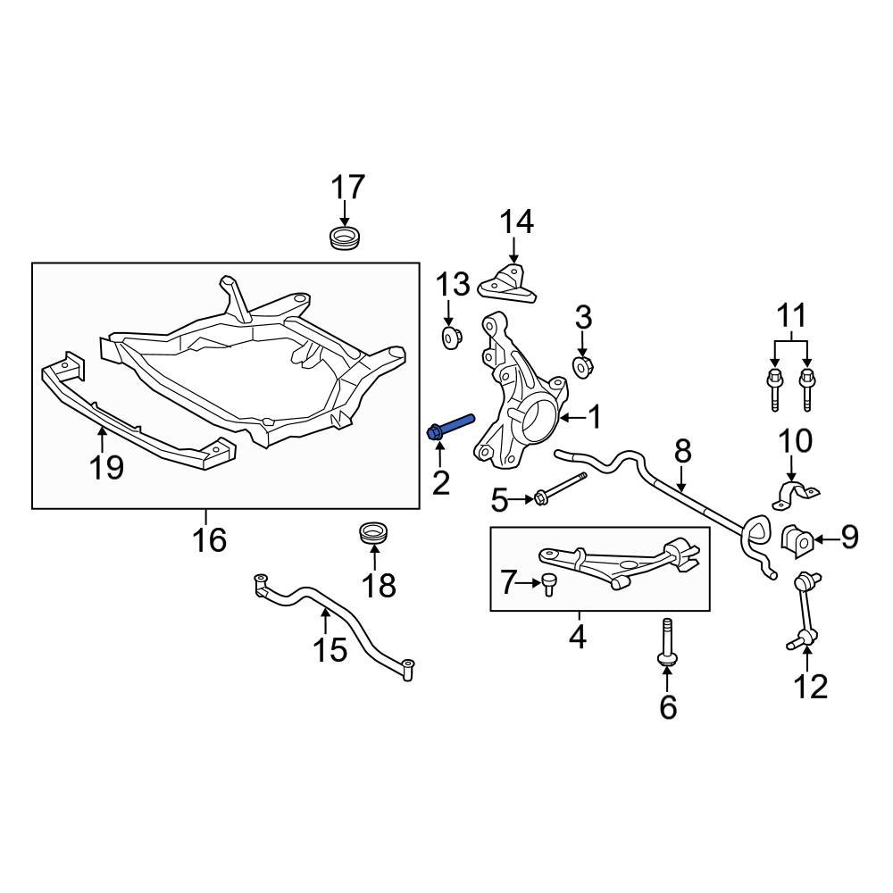 Ford OE W714681S439 Steering Knuckle Bolt