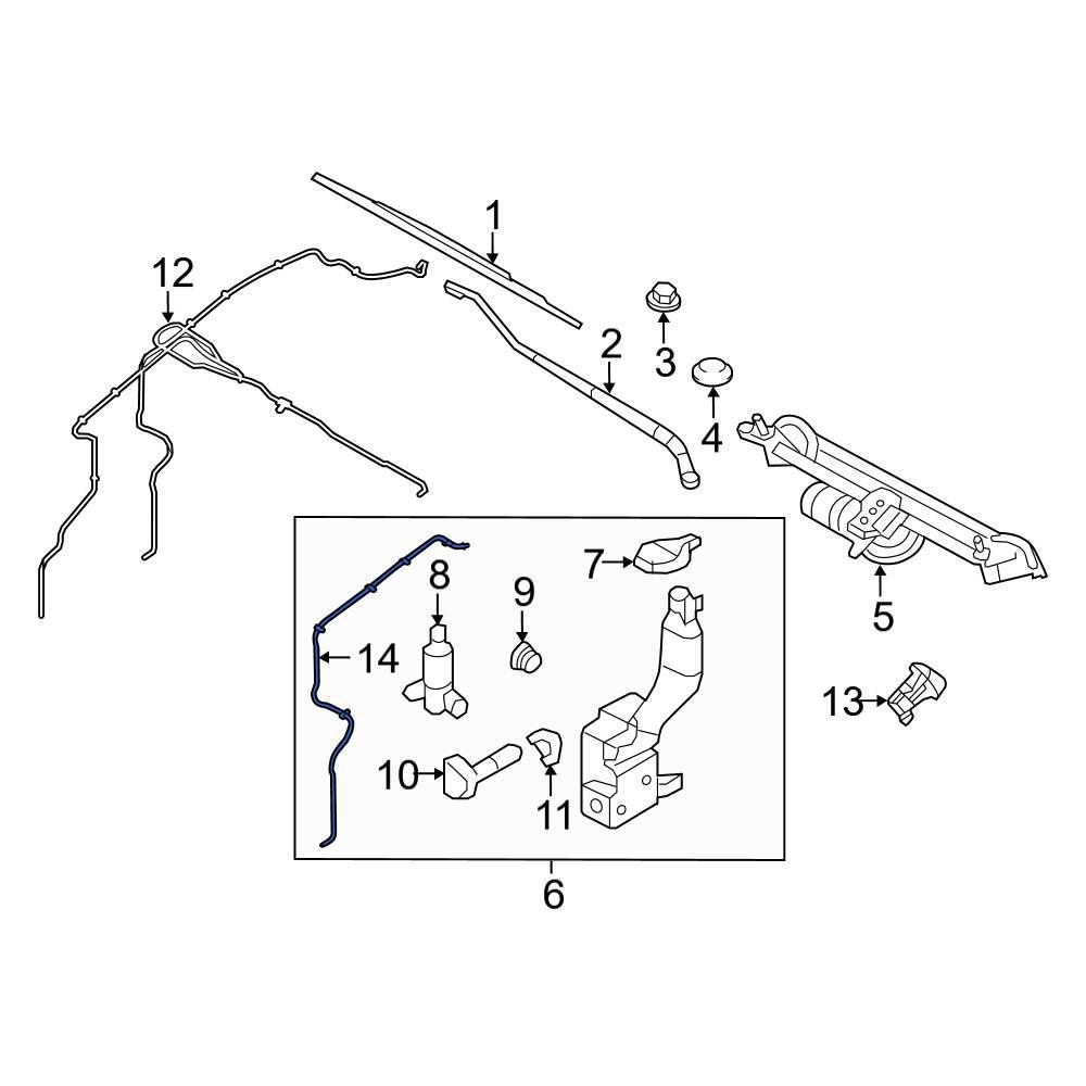 Ford OE BT4Z17K605A Front Windshield Washer Hose