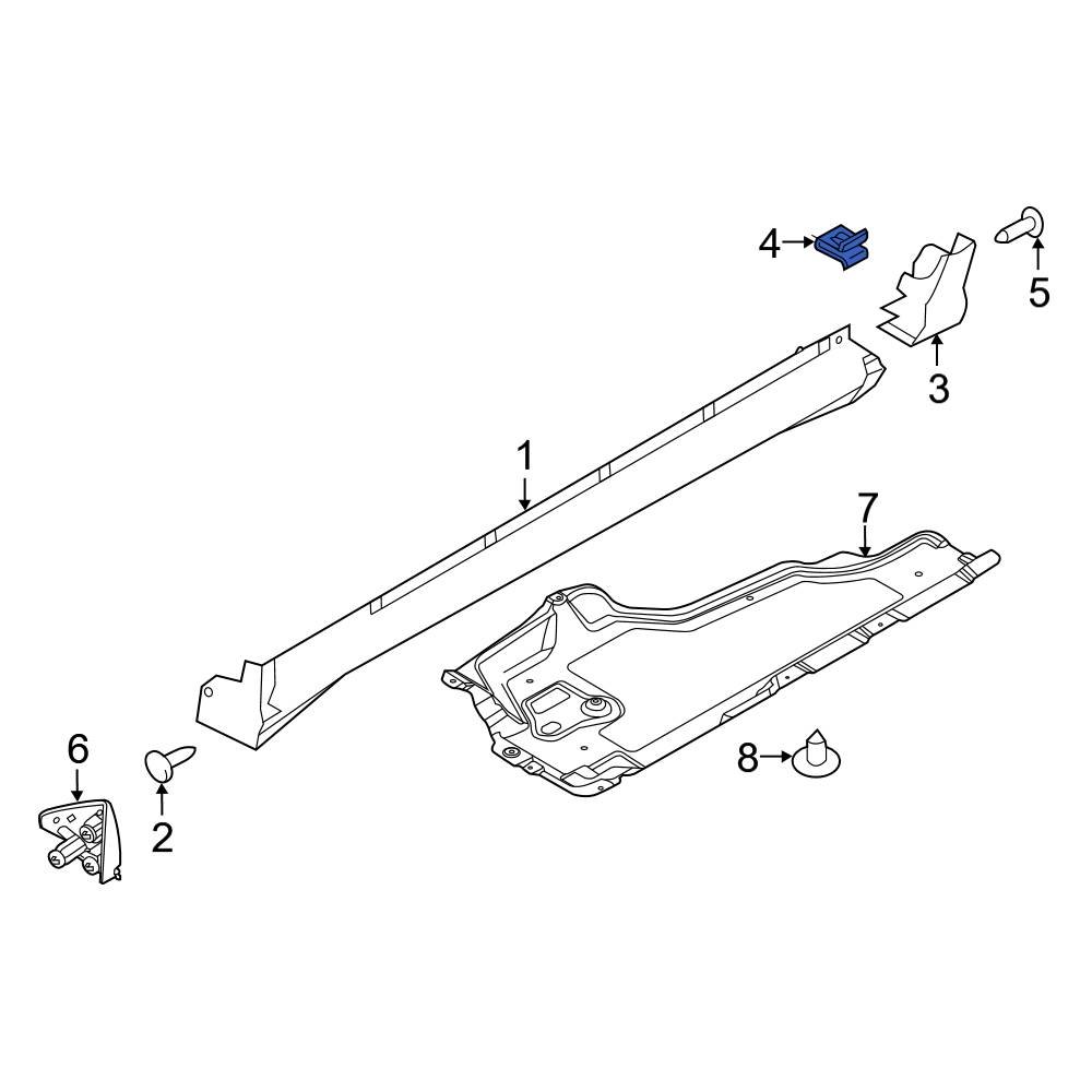 Ford OE W701882S439 Rocker Panel Molding Extension Clip