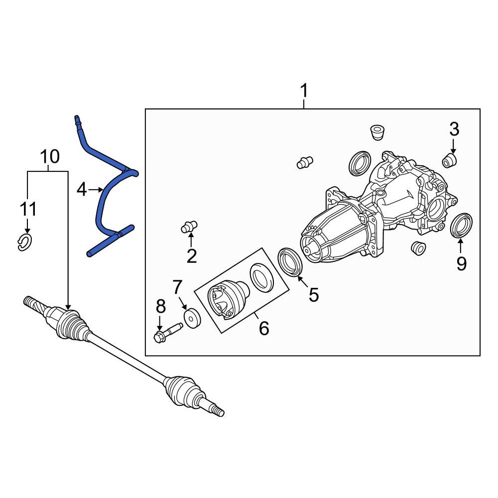 Ford OE 6L8Z4022A Rear Differential Vent Hose