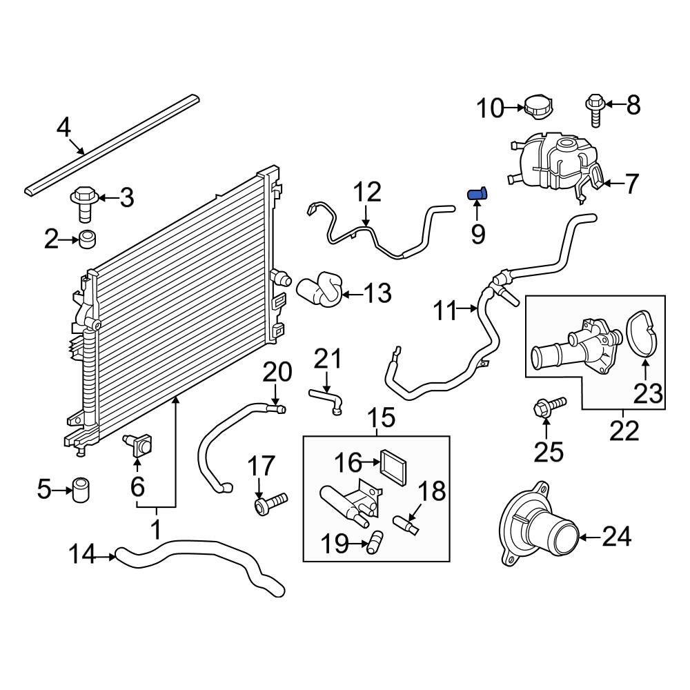 Ford OE F2GZ8K103B Engine Coolant Overflow Hose Adapter