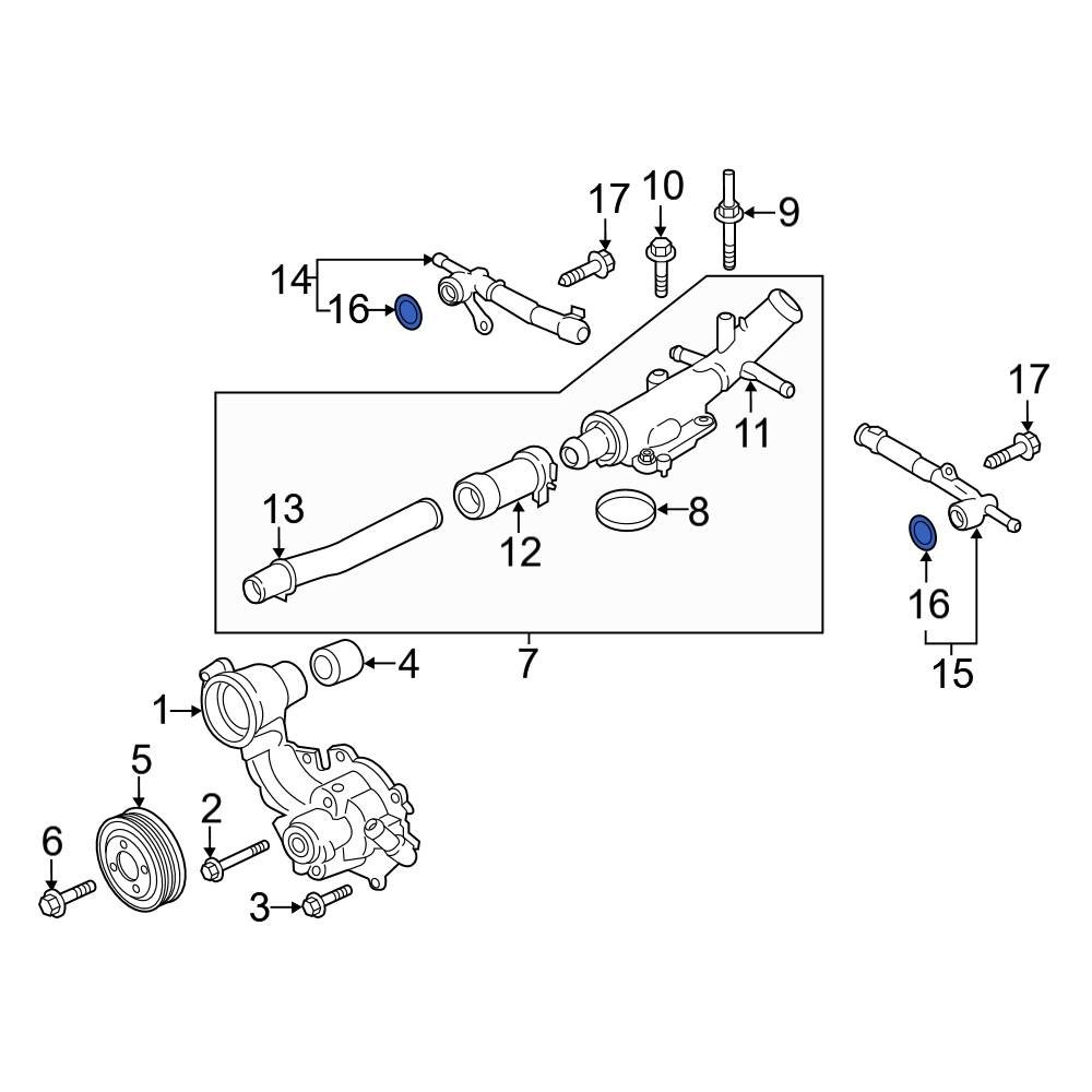 Ford OE FT4Z8507B Engine Coolant Pipe Seal