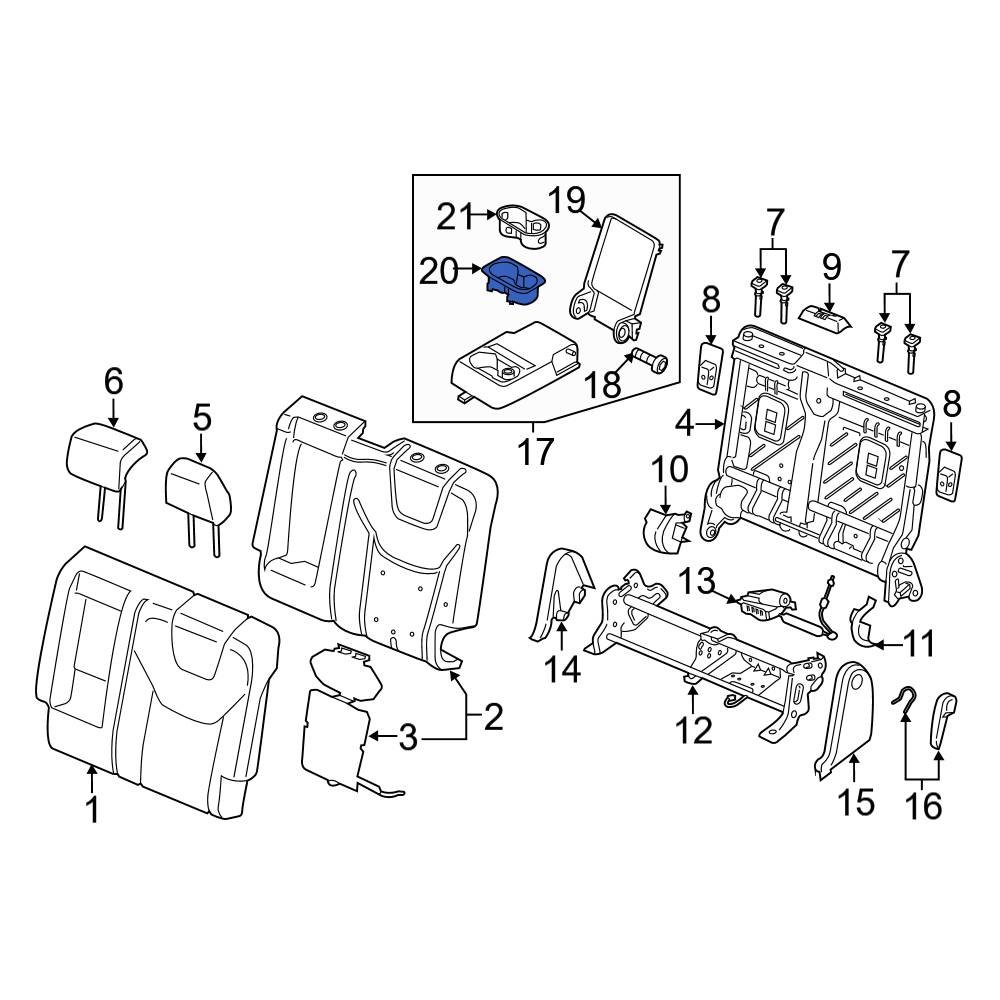 Ford OE GT4Z5813562AA Rear Seat Armrest Cup Holder