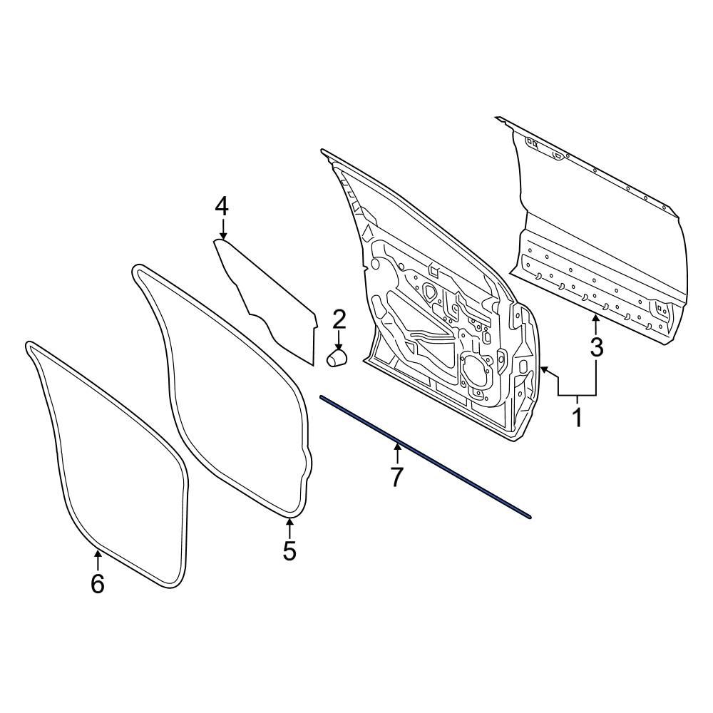 Ford OE FT4Z5820758B Front Right Lower Door Seal