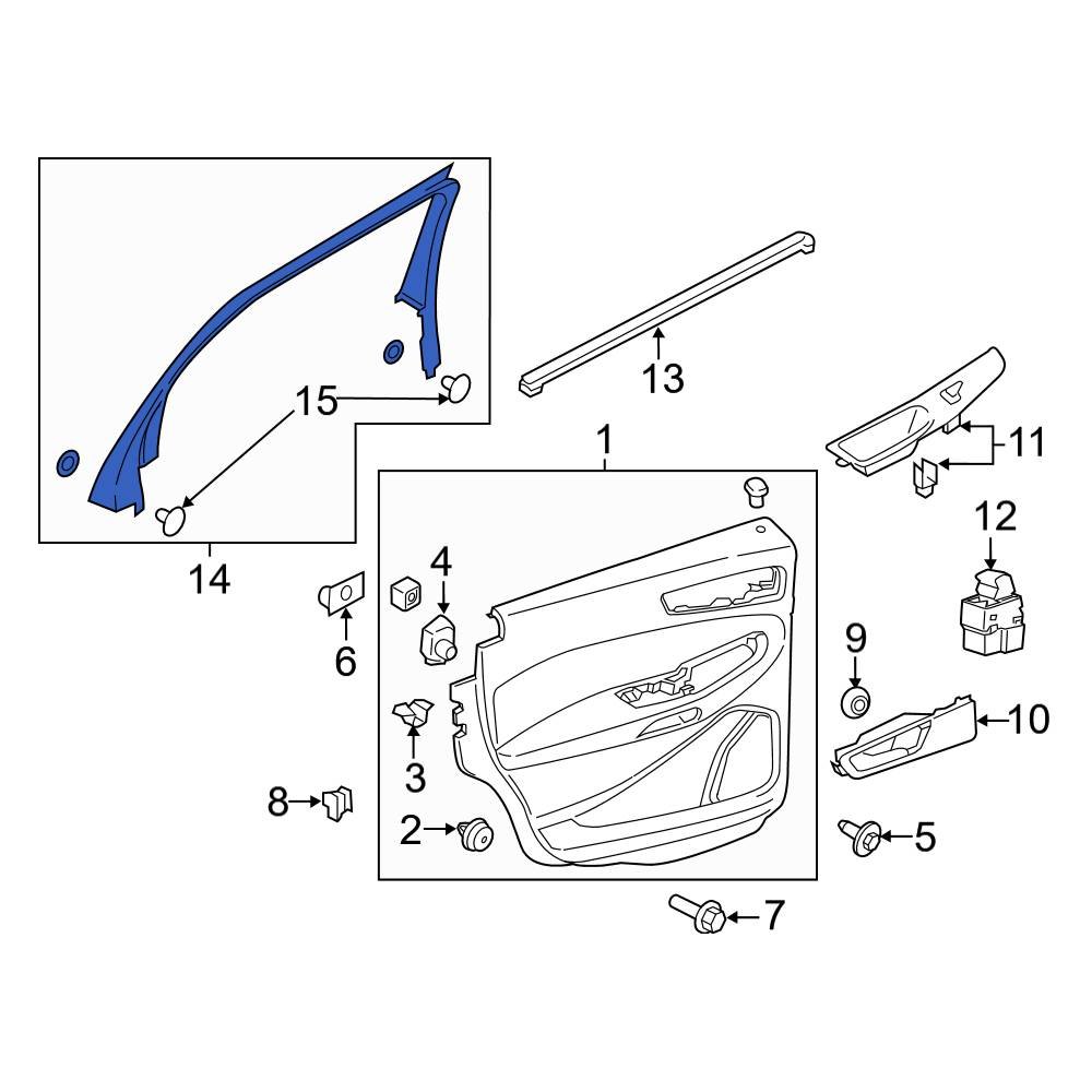 Ford OE FT4Z5825504AA Rear Right Door Window Molding
