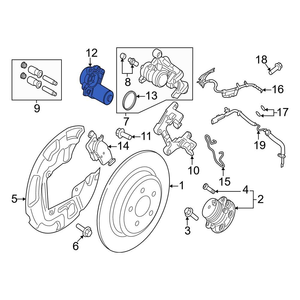 Ford OE DG9Z2B712A Rear Right Parking Brake Actuator