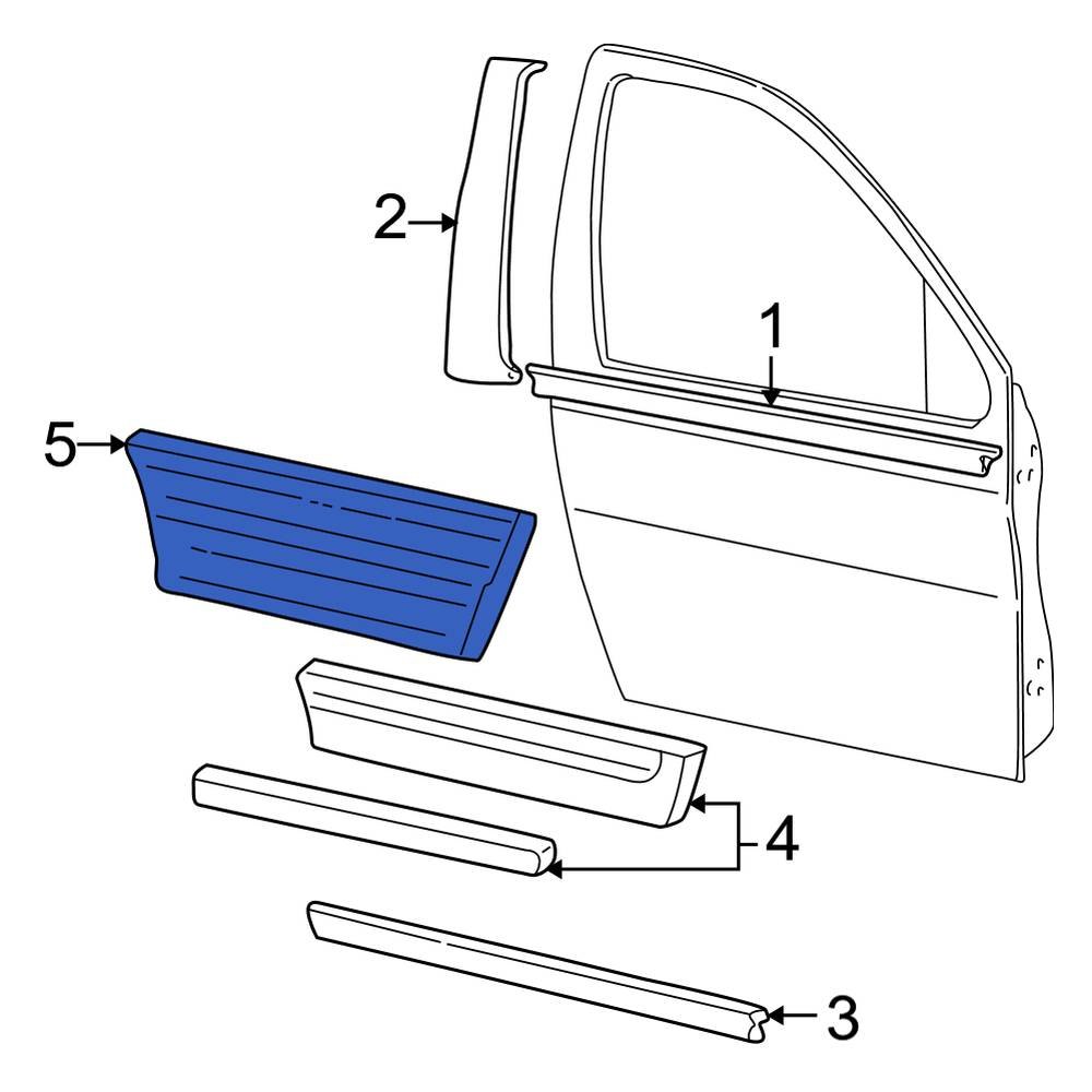 Ford OE 1F2Z1720879AAR Front Left Lower Door Molding