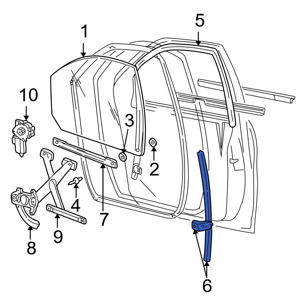 Ford OE XF2Z16222A00AA Front Right Lower Window Channel