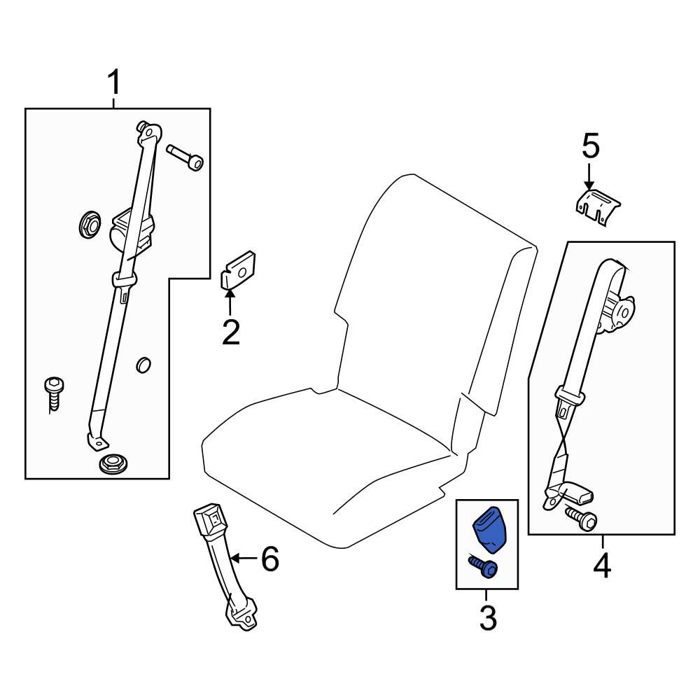 Ford OE CA8Z7460044AB Center Seat Belt Receptacle