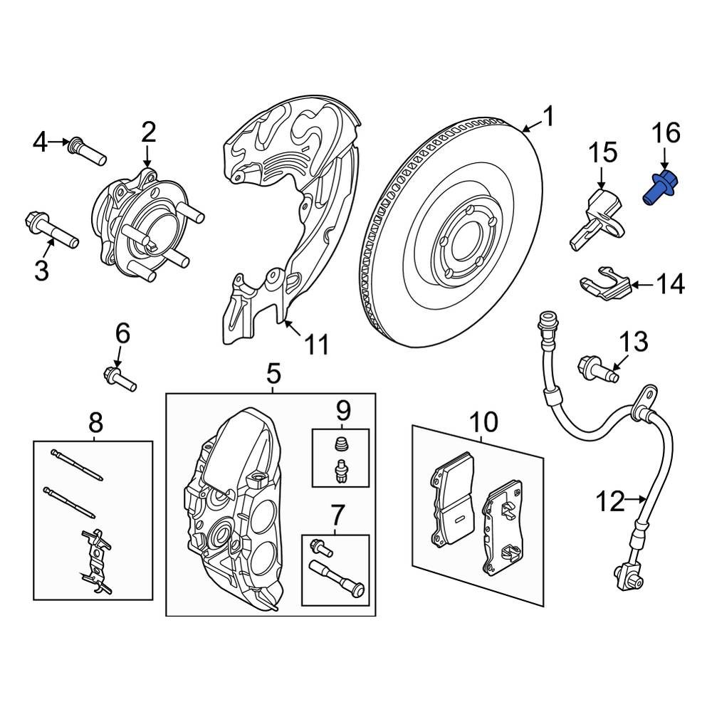 Ford OE W500011S442 ABS Wheel Speed Sensor Bolt