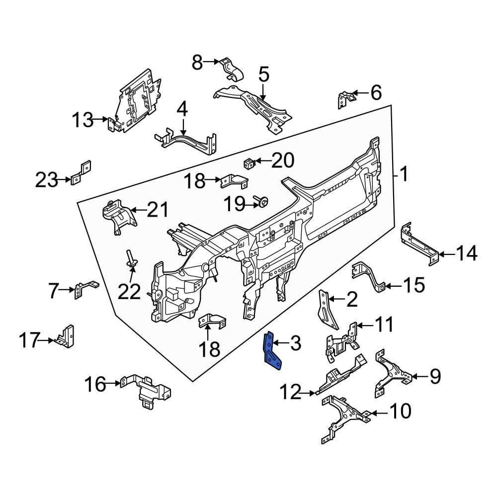 Ford OE LJ8Z58043B92B Front Left Lower Instrument Panel Mounting Bracket