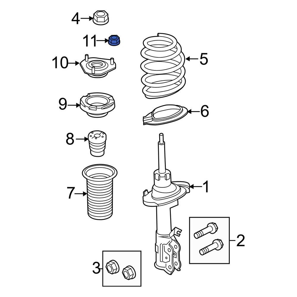 Ford OE W715409S440 Front Suspension Strut Mount Nut