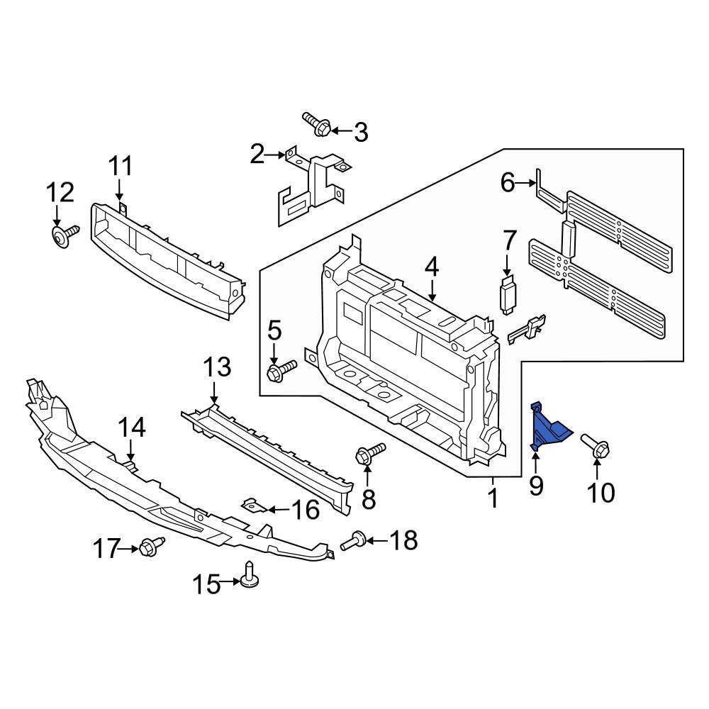 Ford OE GN1Z8A193B - Left Radiator Support Bracket