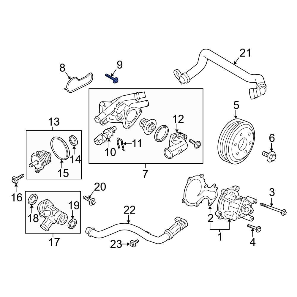 Ford OE W500100S437 Engine Coolant Thermostat Housing Bolt