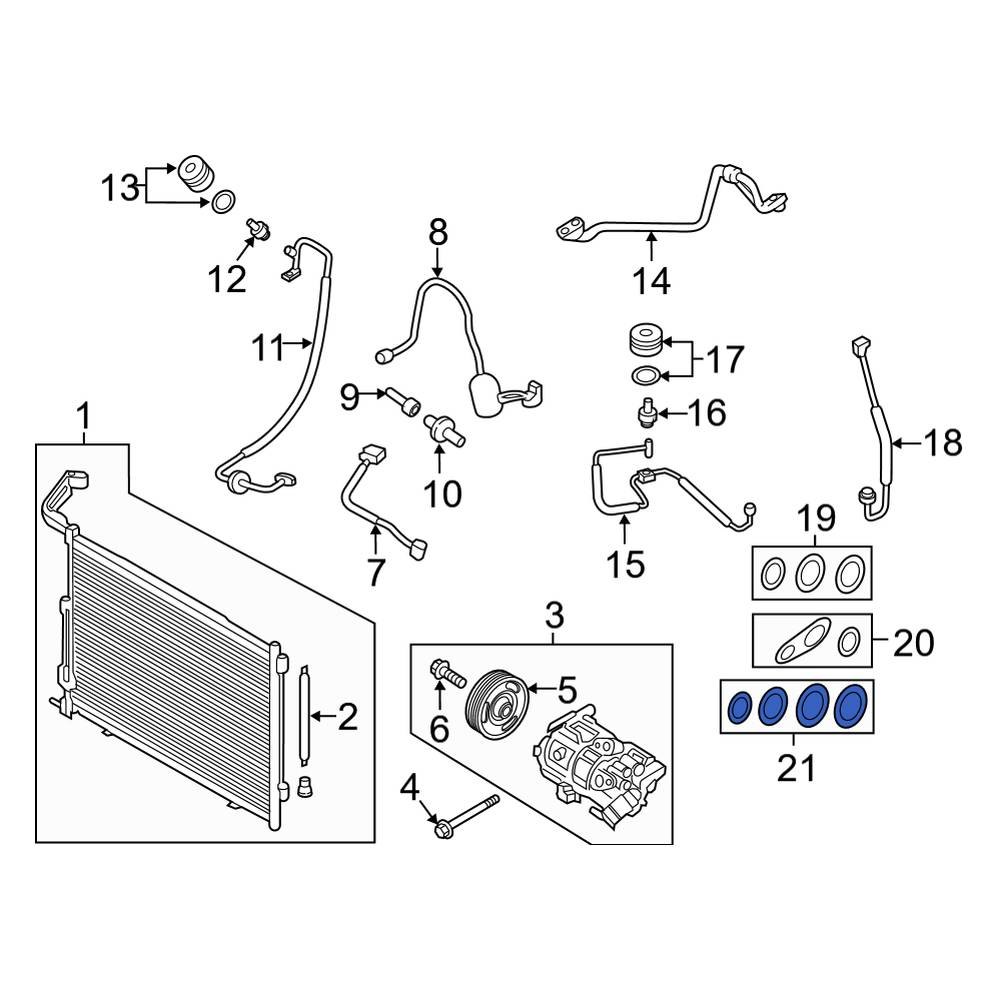 Ford OE HL3Z19B596A Lower A/C Refrigerant Line ORing