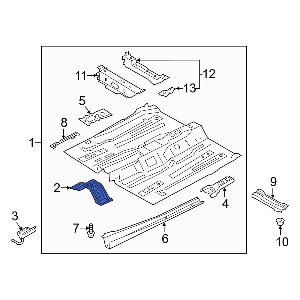 Ford Oe Gn1z7410110b - Front Floor Pan Crossmember