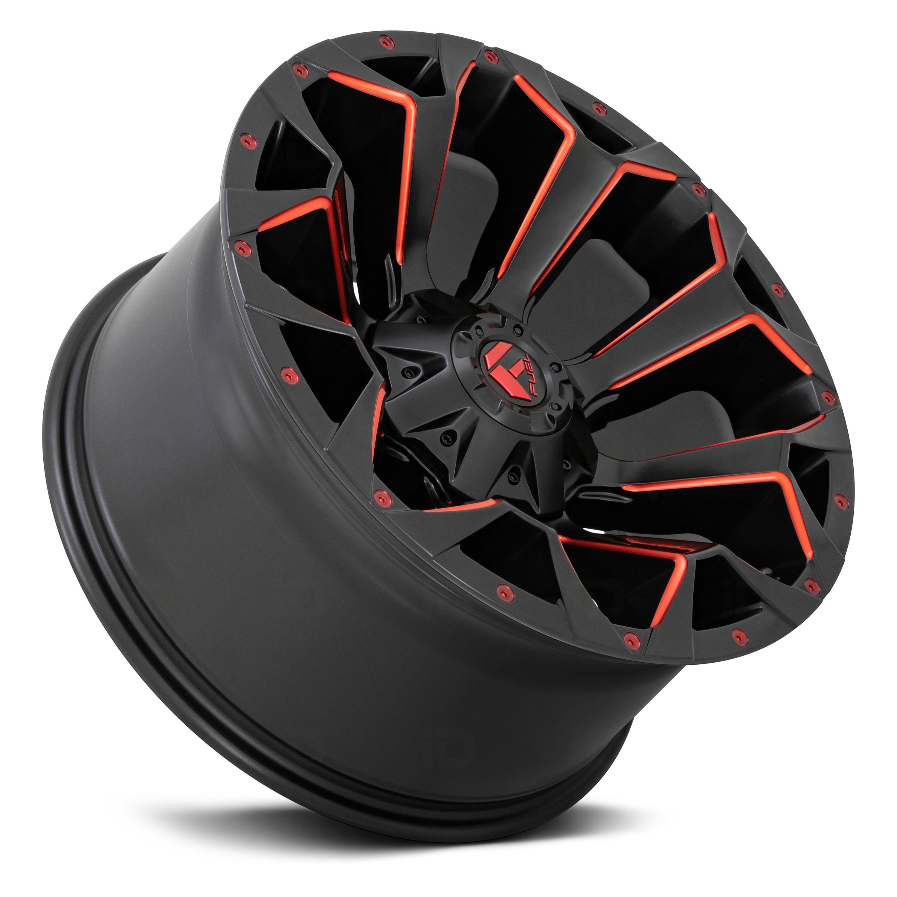 fuel-d787-assault-1pc-wheels-matte-black-with-red-milled-accents