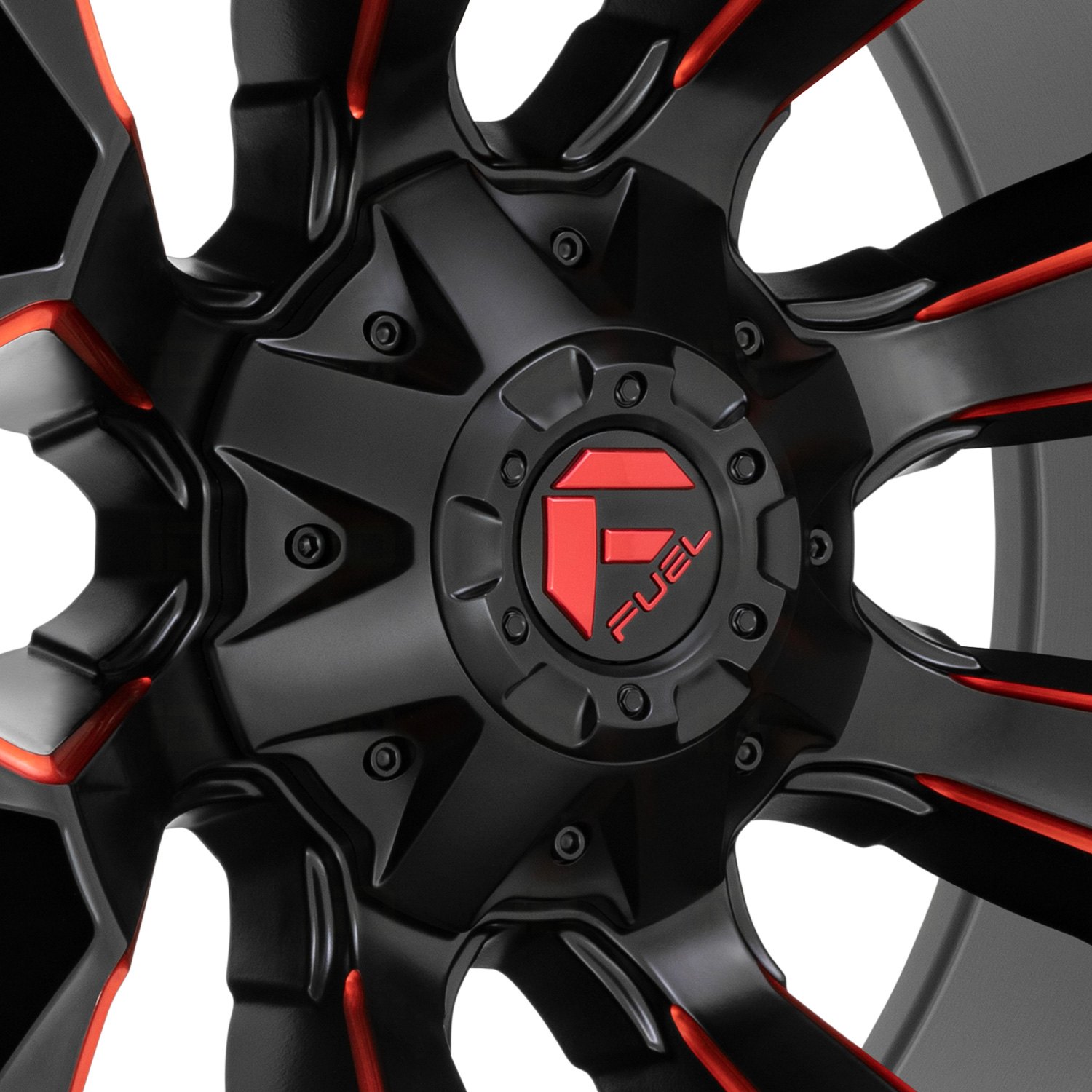 FUEL® D787 ASSAULT 1PC Wheels Matte Black with Red Milled Accents