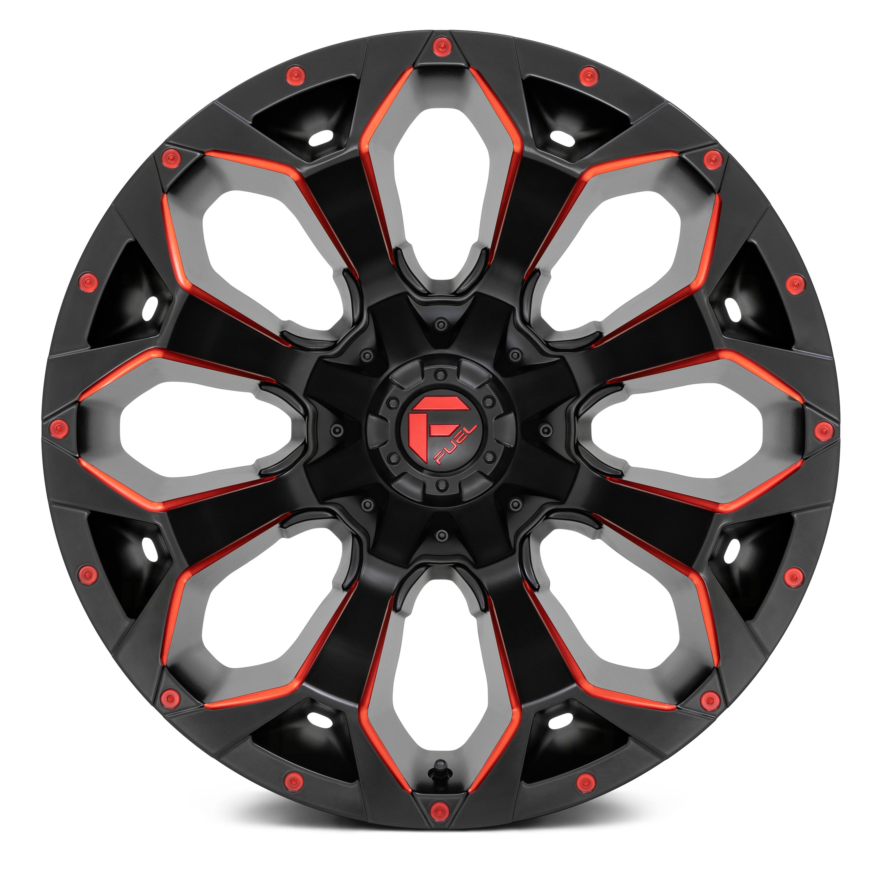 fuel-d787-assault-1pc-wheels-matte-black-with-red-milled-accents