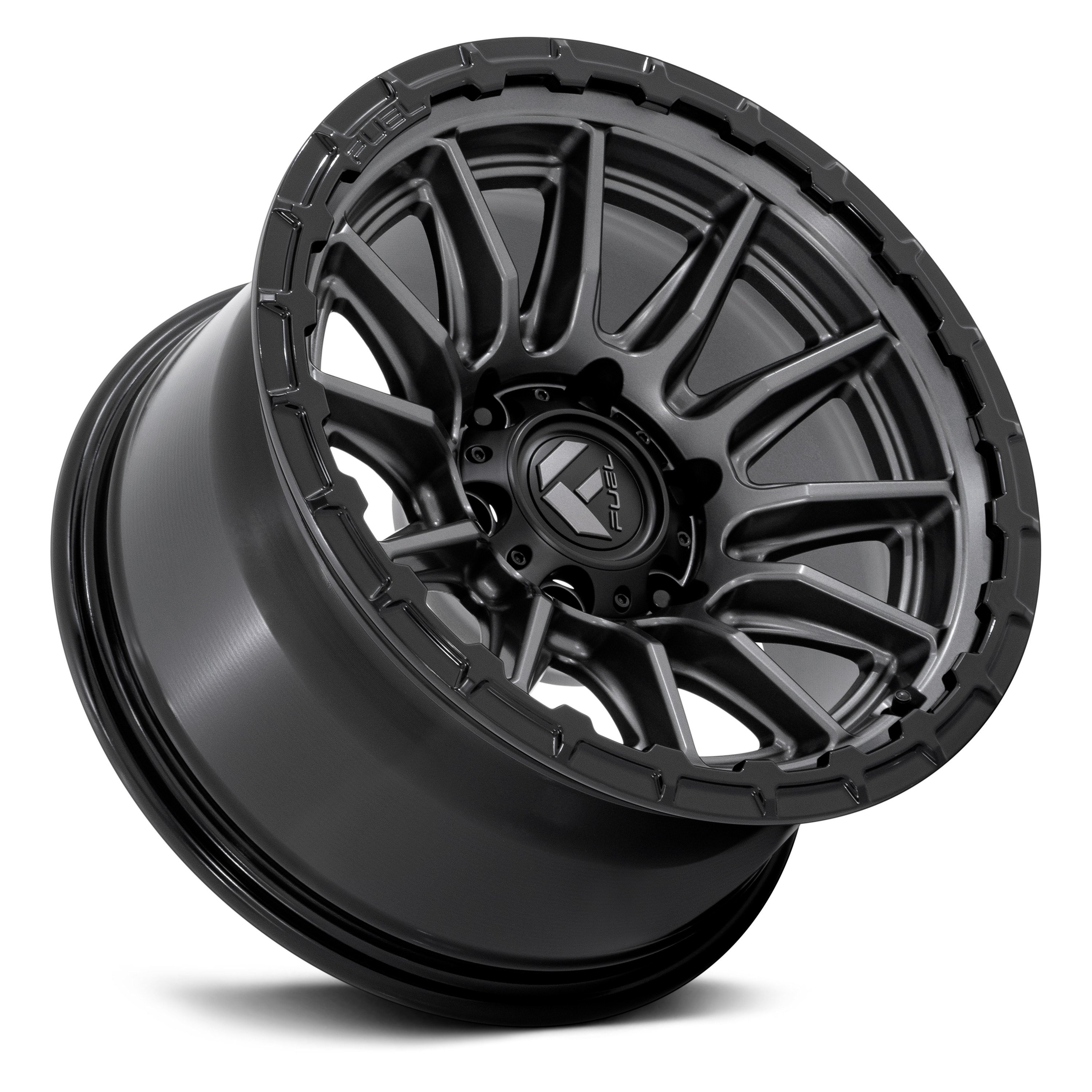 Fuel® Fc866 Piston Wheels - Matte Gunmetal With Gloss Black Lip Rims