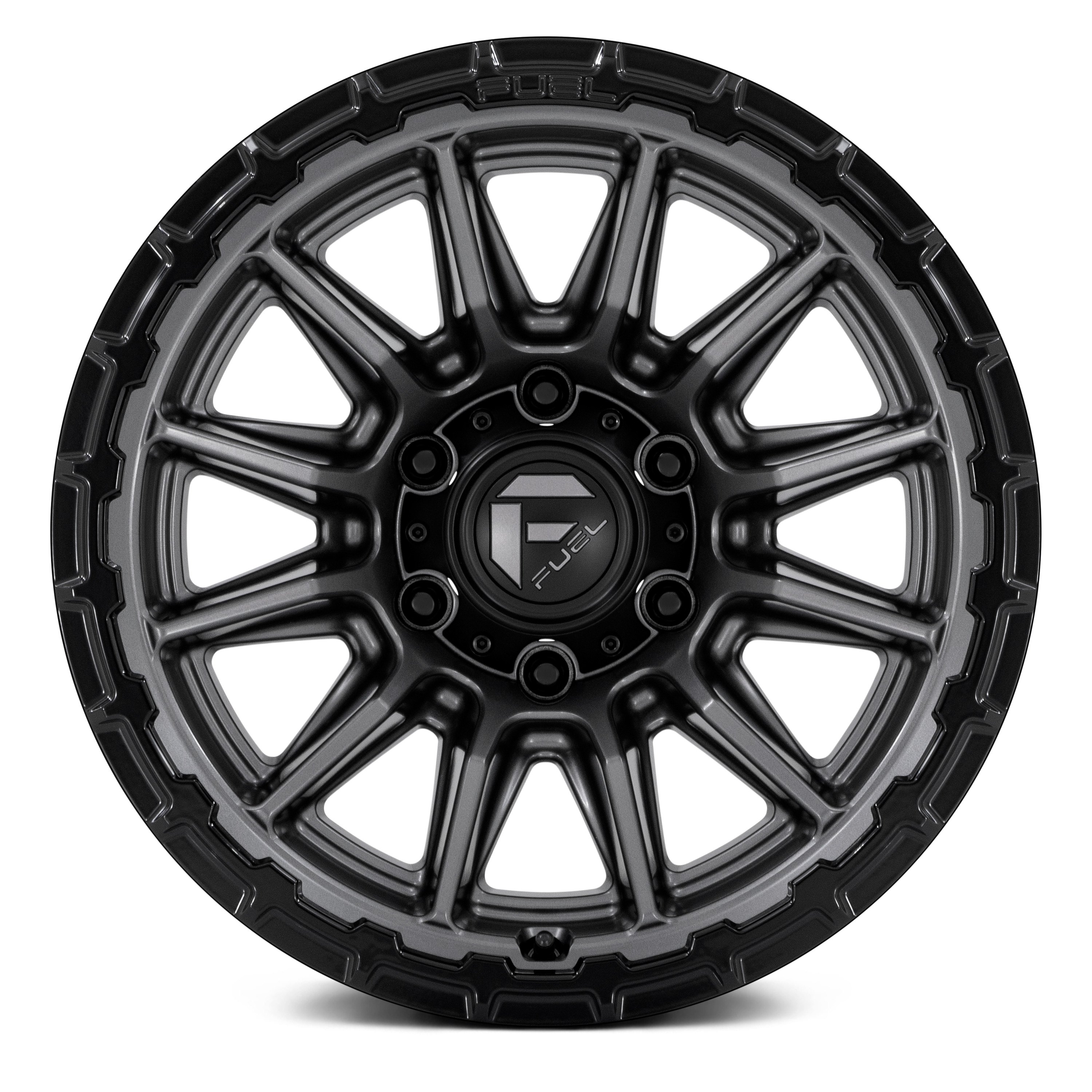 FUEL® FC866 PISTON Wheels Matte Gunmetal with Gloss Black Lip Rims