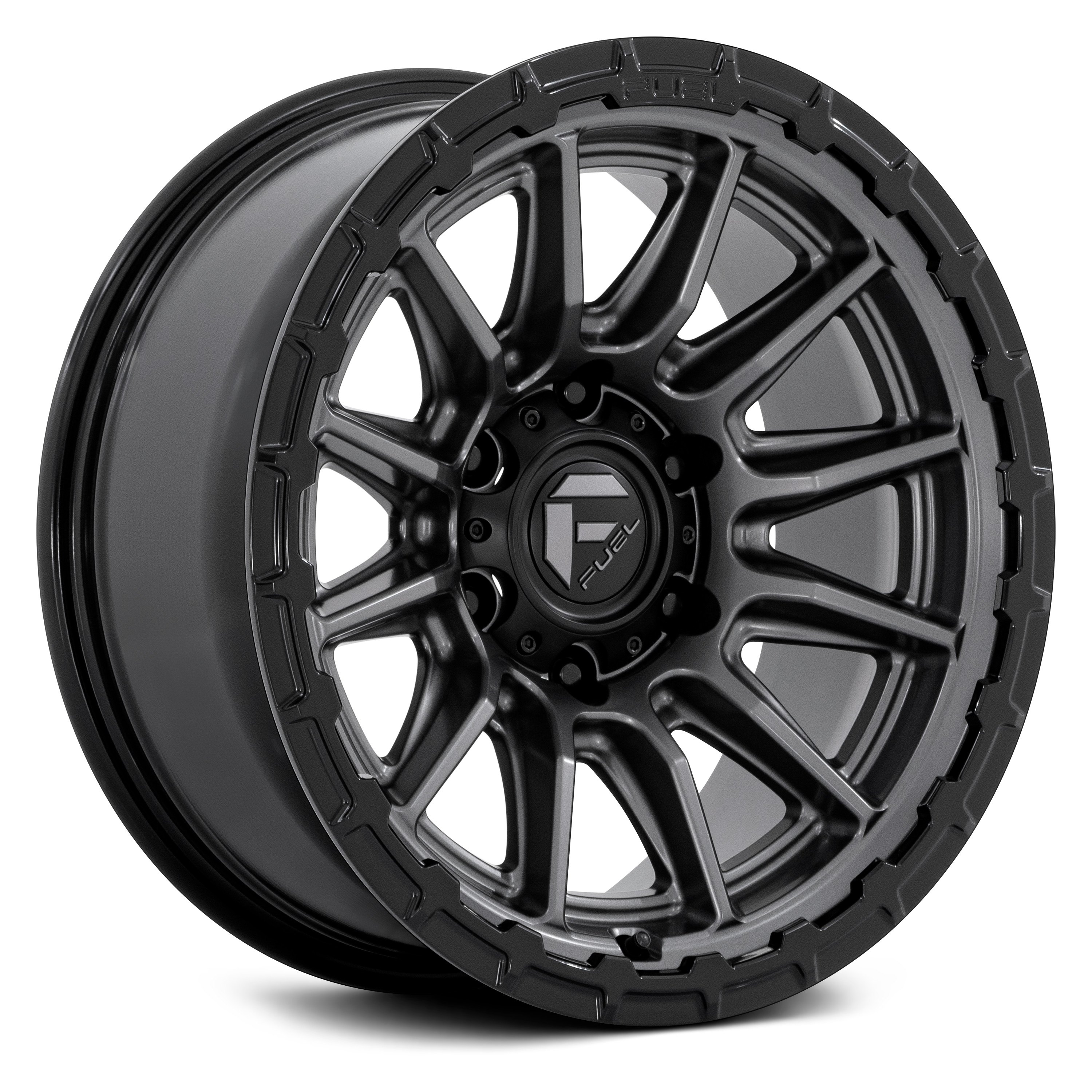 FUEL® FC866 PISTON Wheels Matte Gunmetal with Gloss Black Lip Rims
