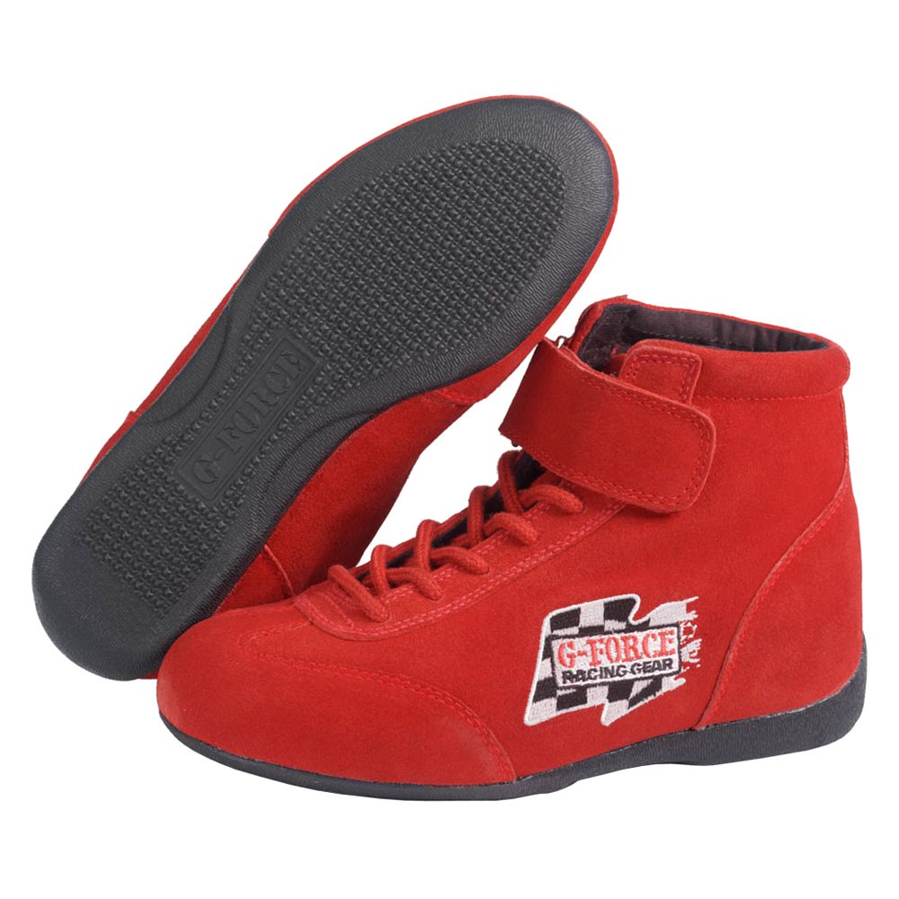 G-Force Racing Gear® 0235140RD - GF235 Series Red 14 Racegrip Mid-Top Shoes