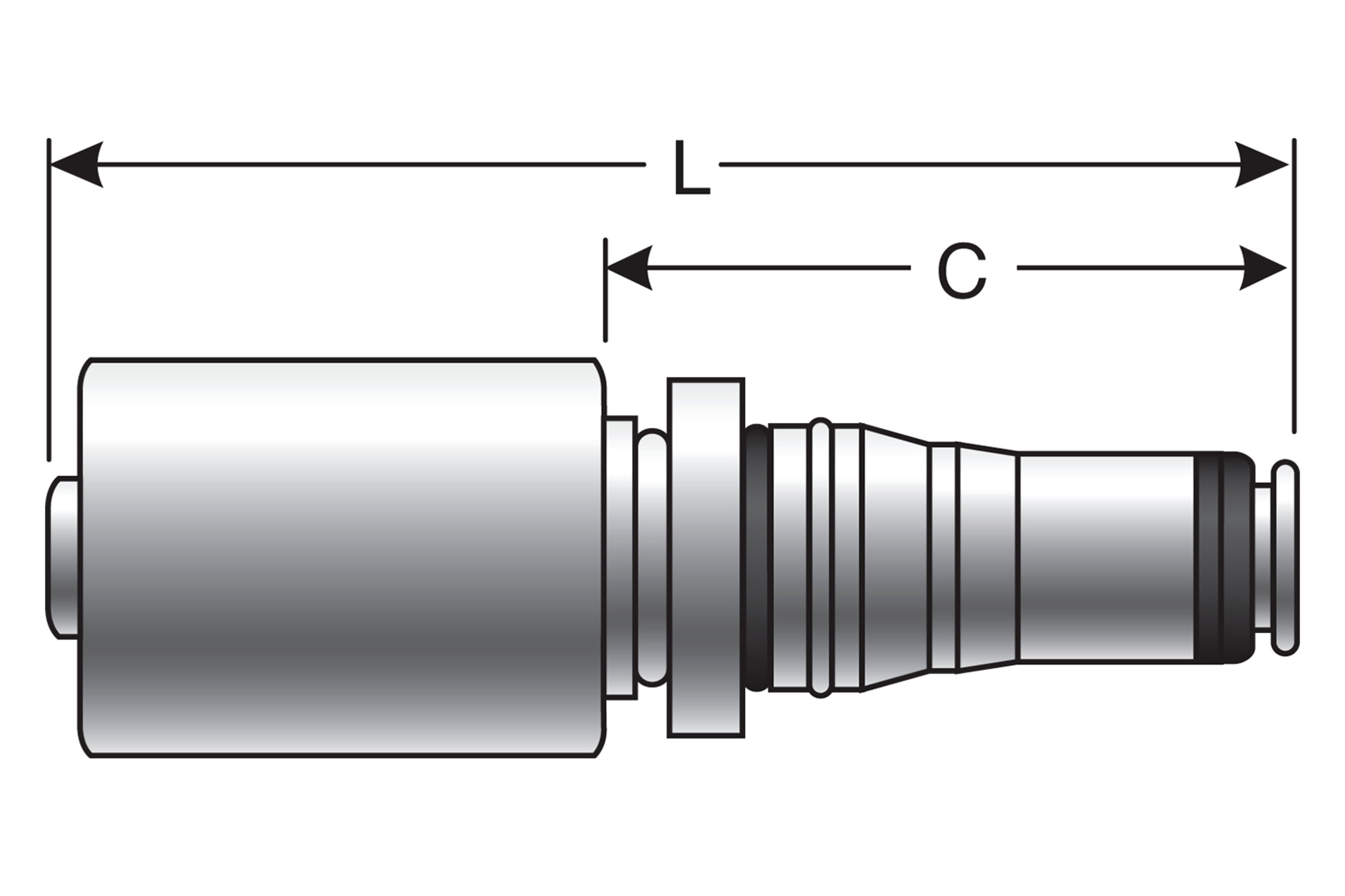 Gates® G259701010 MegaCrimp™ 5/8" x 3.11" Male QuickLok™ High Coupling