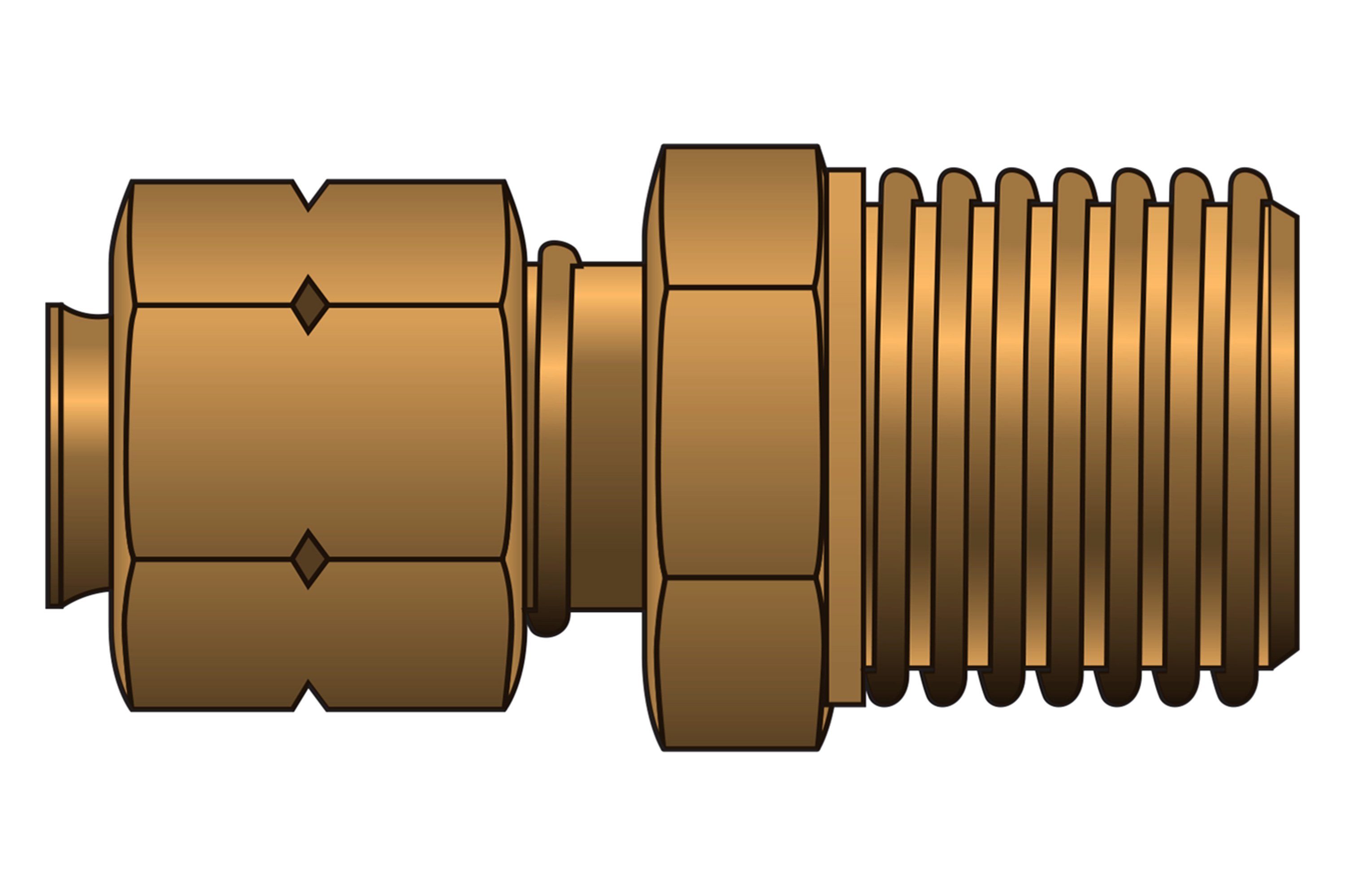 Gates® G581000502 5/16" Brass Compression PVC to Male Pipe
