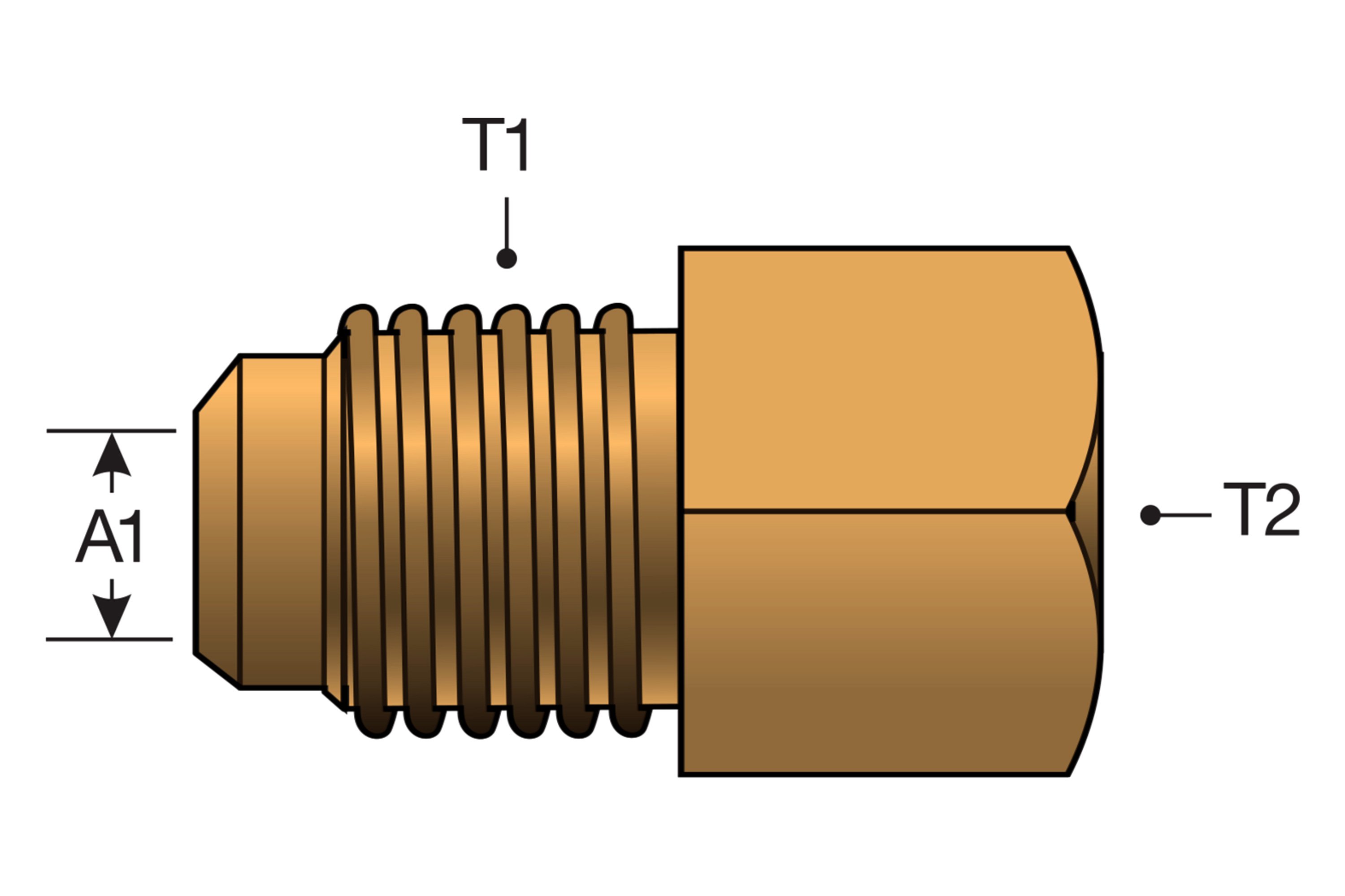 Gates® G60660 1008 58 Brass Male Sae 45° Flare To Female Pipe Adapter 0962