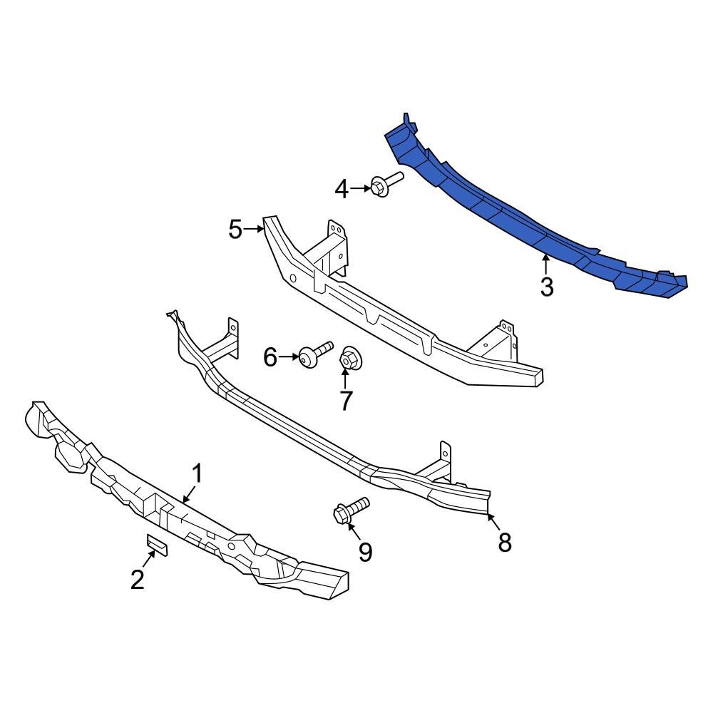 Genesis OE 86570T4000 Front Bumper Cover Support Rail