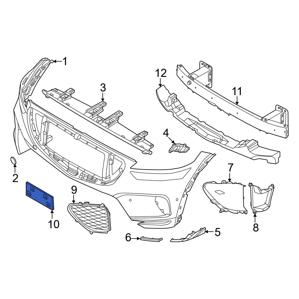 Genesis OE 86519AR010 Front License Plate Bracket
