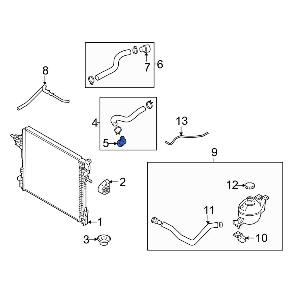 Genesis OE 25485L1000 Lower Radiator Coolant Hose Adapter
