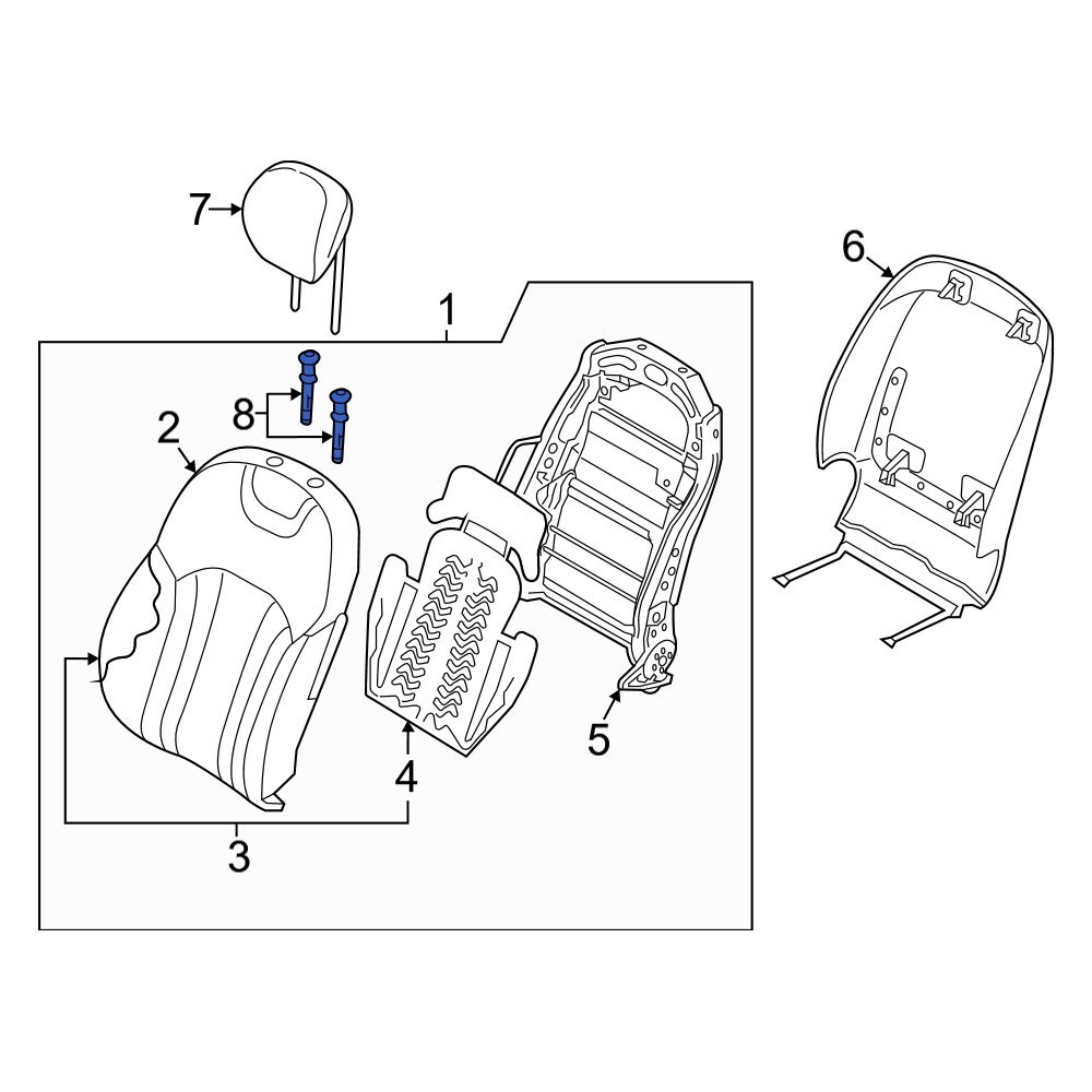 Genesis OE 88722C5AB0NNB Front Right Headrest Guide
