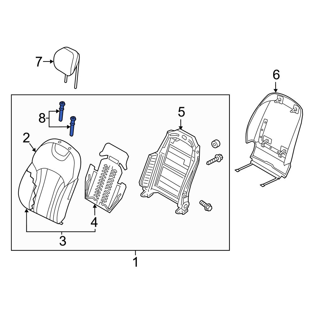 Genesis OE 88722C5AB0NNB Front Right Headrest Guide